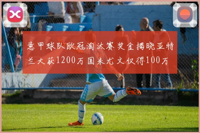 意甲球队欧冠淘汰赛奖金揭晓亚特兰大获1200万国米尤文仅得100万
